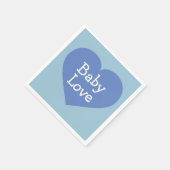 Baby Love Baby Blue Heart Servetten (Hoek)