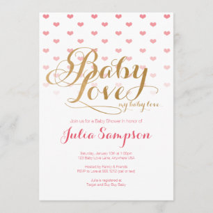 Baby Love Baby shower Invitation Kaart