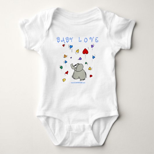BABY LOVE (blauw of Shirt) Romper (Voorkant)