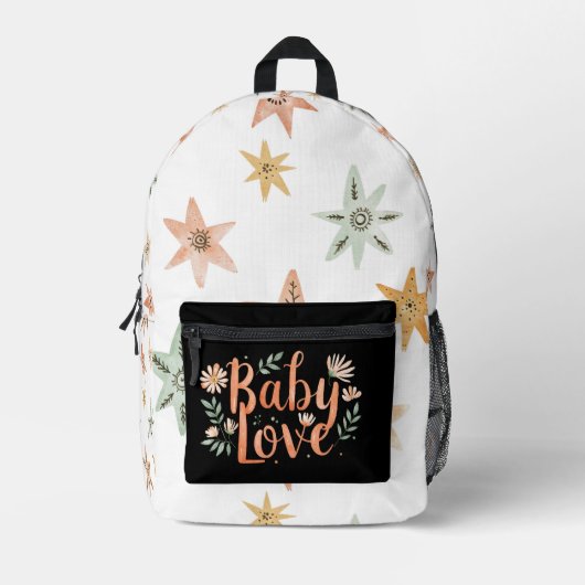 Baby love boho bedrukte rugzak (Voorkant)