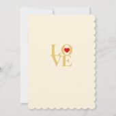 BABY LOVE! Bold Cream Gold Baby Shower Invitation Kaart (Achterkant)