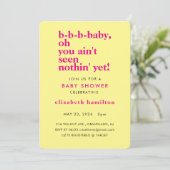 BABY LOVE! Bold Cream Gold Baby Shower Invitation Kaart (Staand voorkant)