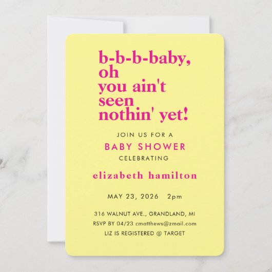 BABY LOVE! Bold Cream Gold Baby Shower Invitation Kaart (Voorkant)
