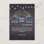 Baby Love Chalkboard Hearts & Rainbow Baby shower Informatiekaartje (Voorkant)