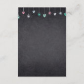 Baby Love Chalkboard Hearts & Rainbow Baby shower Informatiekaartje (Achterkant)