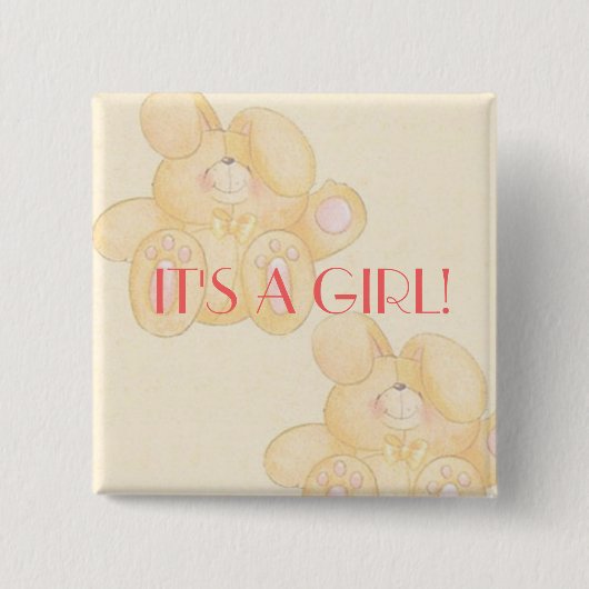 BABY LOVE COLLECTIE VIERKANTE BUTTON 5,1 CM (Voorkant)