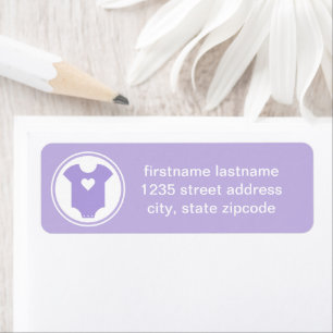 Baby Love Cute Paarse Family Return Address Etiket