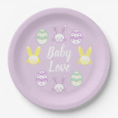 Baby Love Easter Baby shower Papieren Bordje (Voorkant)