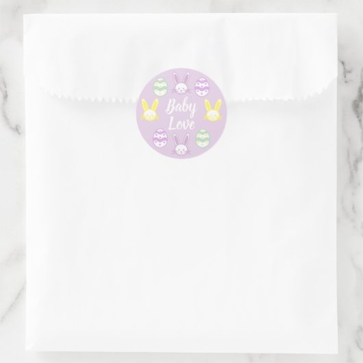 Baby Love Easter Baby shower Ronde Sticker (Tas)
