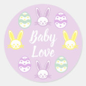 Baby Love Easter Baby shower Ronde Sticker (Voorkant)