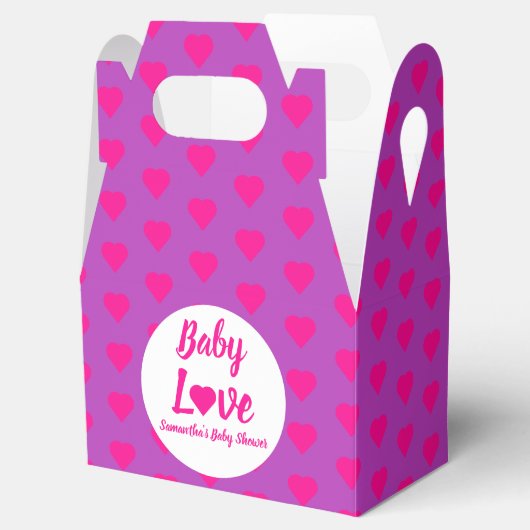 Baby Love Heart Baby shower Bedankdoosjes (Geopend)