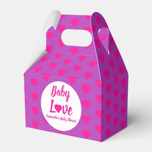 Baby Love Heart Baby shower Bedankdoosjes (Voorkant Zijde)