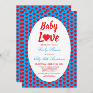 Baby Love Heart Baby shower Kaart