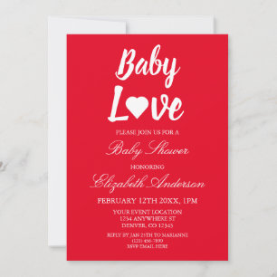 Baby Love Heart Baby shower Kaart