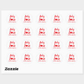 Baby Love Heart Baby shower Ronde Sticker (Vel)
