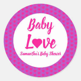 Baby Love Heart Baby shower Ronde Sticker