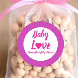 Baby Love Heart Baby shower Ronde Sticker