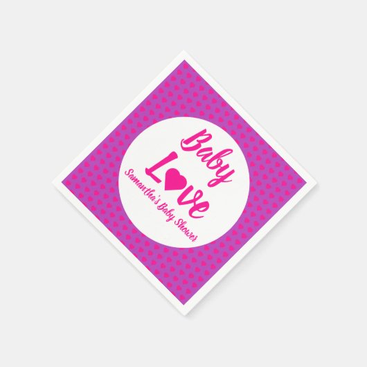 Baby Love Heart Baby shower Servet (Hoek)