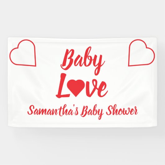 Baby Love Heart Baby shower Spandoek (Horizontaal)