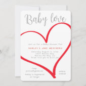 Baby Love Heart Baby shower Uitnodiging (Voorkant)