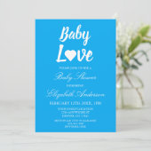 Baby Love Heart Boy Baby shower Kaart (Staand voorkant)