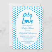 Baby Love Heart Boy Baby shower Kaart (Voorkant)