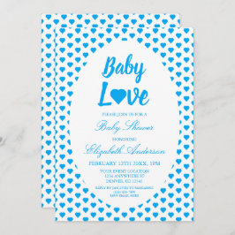 Baby Love Heart Boy Baby shower Kaart