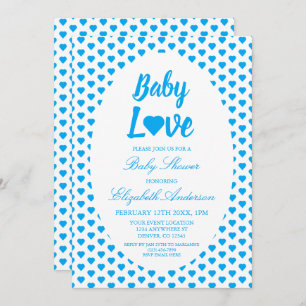 Baby Love Heart Boy Baby shower Kaart