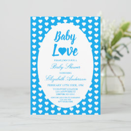 Baby Love Heart Boy Baby shower Kaart