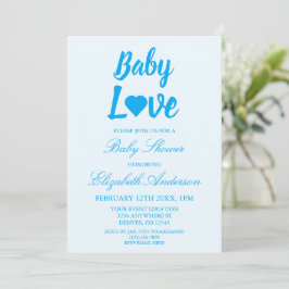 Baby Love Heart Boy Baby shower Kaart