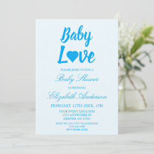 Baby Love Heart Boy Baby shower Kaart