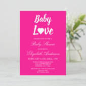 Baby Love Heart Girl Baby shower Kaart (Staand voorkant)