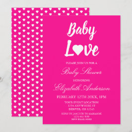 Baby Love Heart Girl Baby shower Kaart