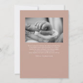 Baby Love Heart Shaped Photo Birth Announounding Kaart (Achterkant)