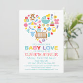 Baby Love Heart Shower Uitnodiging (Staand voorkant)