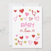 Baby Love Invitation, Baby shower Invitation Kaart (Achterkant)