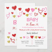 Baby Love Invitation, Baby shower Invitation Kaart (Voorkant / Achterkant)