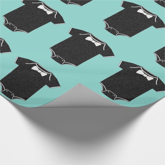 BABY Love Little Man Tuxedo Sprinkle Shower Cadeaupapier (Hoek)