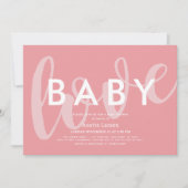 Baby Love minimalistisch roze Baby shower Kaart (Voorkant)