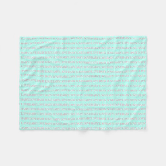 BABY LOVE Mint & Roze Shower Party Nursery Fleece (Voorkant (Horizontaal))