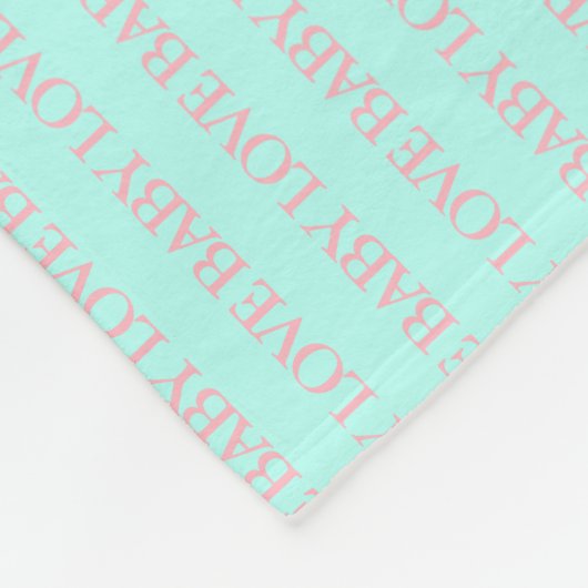 BABY LOVE Mint & Roze Shower Party Nursery Fleece (Hoek)