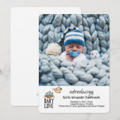 Baby Love Photo geboorteaankondiging Kaart (Voorkant / Achterkant)