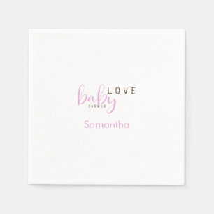Baby Love Pink Baby Girl Shower Cocktail Servet