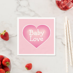 Baby Love Pink Fade en White Heart Servet