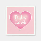 Baby Love Pink Fade en White Heart Servet (Voorkant)