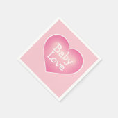 Baby Love Pink Fade en White Heart Servet (Hoek)
