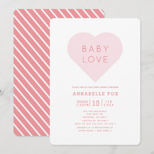 Baby Love   Pink Heart Valentijnsdag Baby shower Kaart