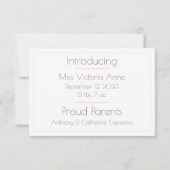 Baby Love Pink Typography Foto Birth Announounding (Achterkant)