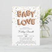 Baby Love | Roos Gold Baby shower Kaart (Staand voorkant)