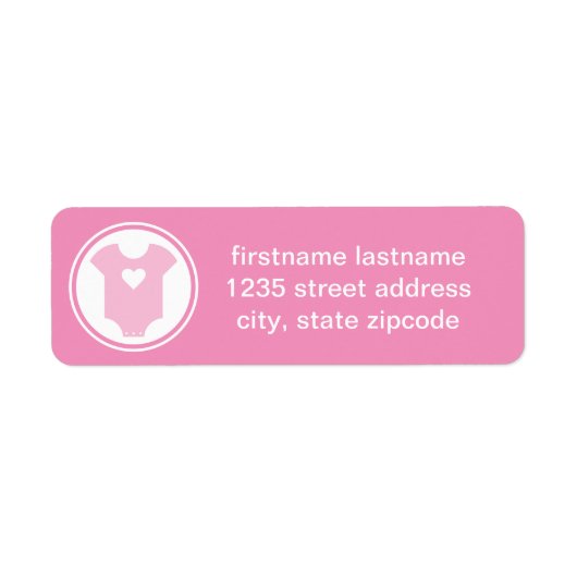 Baby Love Roze Familie retouradres Etiket (Voorkant)